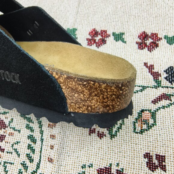 NWT Women's Black Suede Birkenstock Boston Shoes - Narrow Fit - Picture 7 of 7